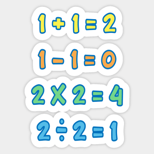 First Lesson With Mathematical Operations Sticker